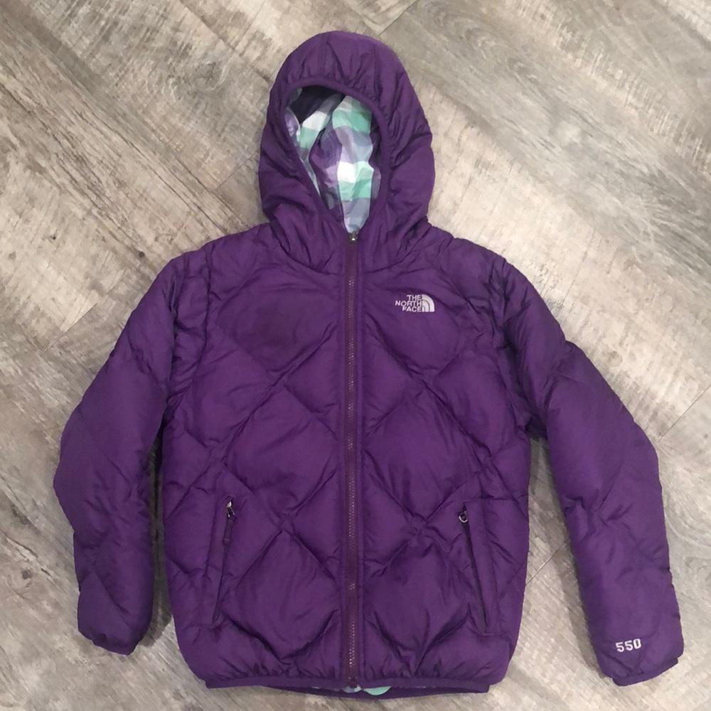 Girls North Face Reversible 550 Down Jacket